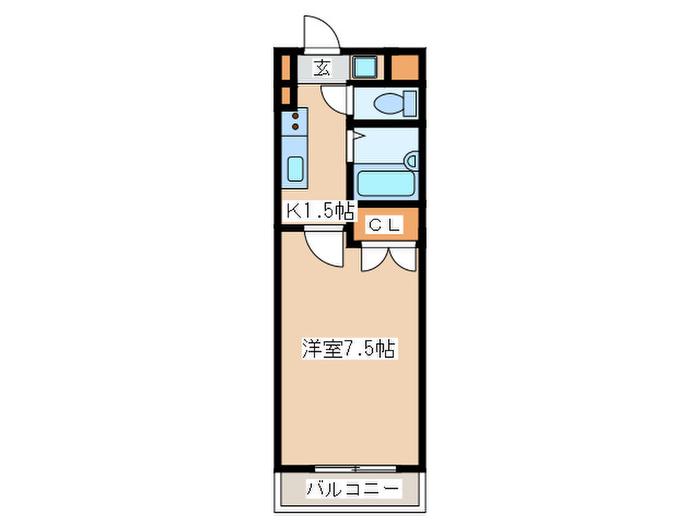 プリマヴェール町田(1K/2階)の間取り写真