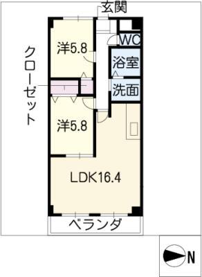 C2SQUARE(2LDK/2階)の間取り写真