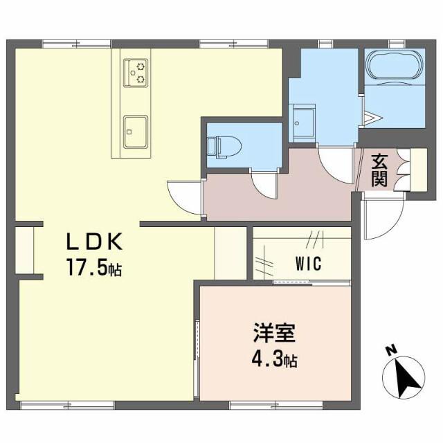 フレグランススギヤマB(1LDK/1階)の間取り写真