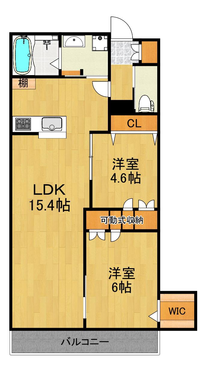 アズール(2LDK/1階)の間取り写真