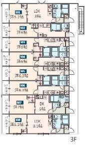 MELDIA京成大和田II(1K/3階)の間取り写真