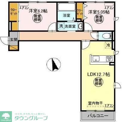 RESO・CALM(2LDK/3階)の間取り写真