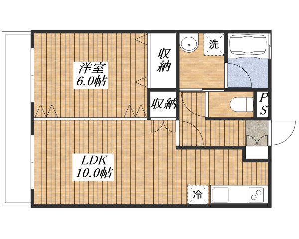 ラ・ベリテ(1LDK/2階)の間取り写真