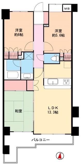 シルフィード湘南(3LDK/2階)の間取り写真