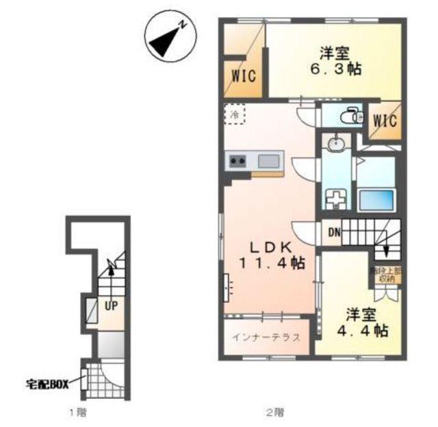 エクステンド・H(2LDK/2階)の間取り写真