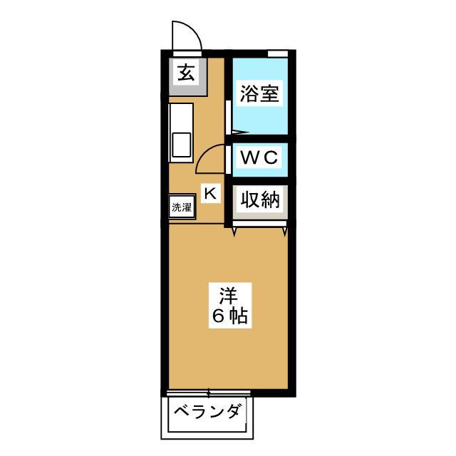 神橋ハイツ2(ワンルーム/2階)の間取り写真