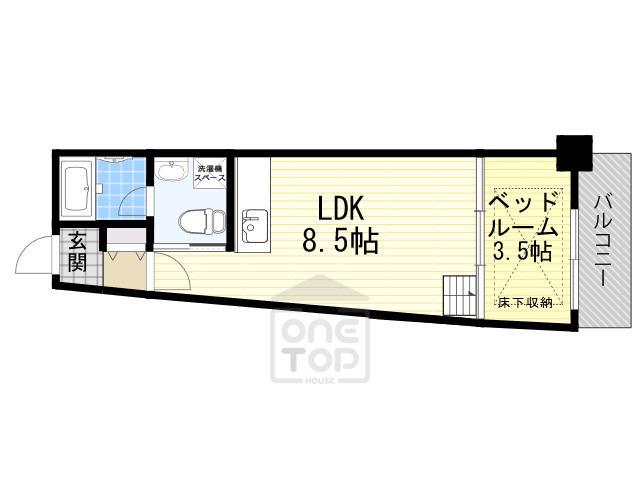 スタディオン(1LDK/2階)の間取り写真