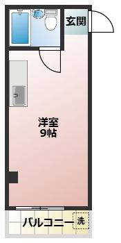 メゾン東和(ワンルーム/2階)の間取り写真