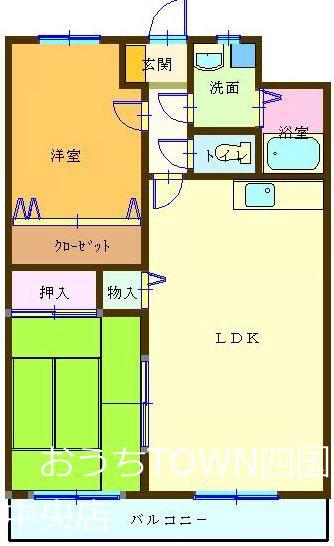 ベルリッツ金子(2LDK/2階)の間取り写真