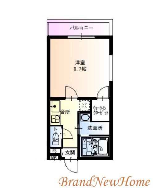 フジパレスパークサイド白鷺(1K/2階)の間取り写真