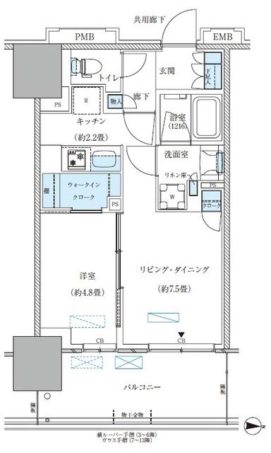 パークアクシス西大島コンフォートスクエア(1LDK/5階)の間取り写真