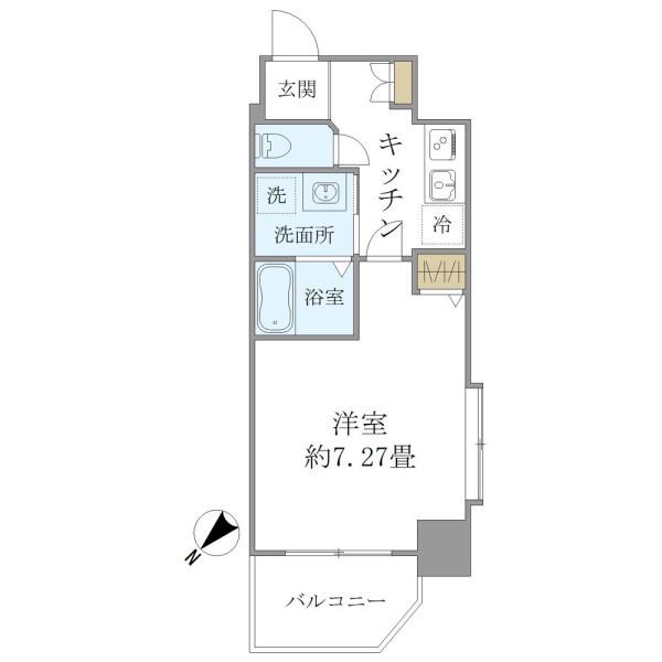 ALZA京町堀(1K/8階)の間取り写真
