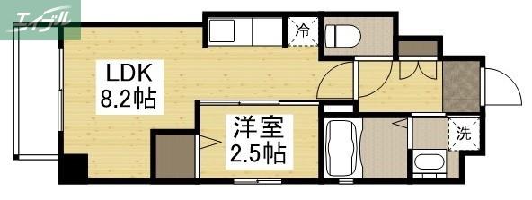 月光 千日前(1LDK/5階)の間取り写真