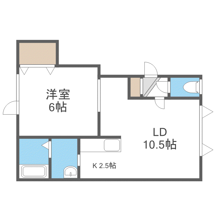 アシェラアネックス(1LDK/1階)の間取り写真