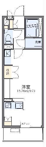 レオネクストアシュ(ワンルーム/2階)の間取り写真