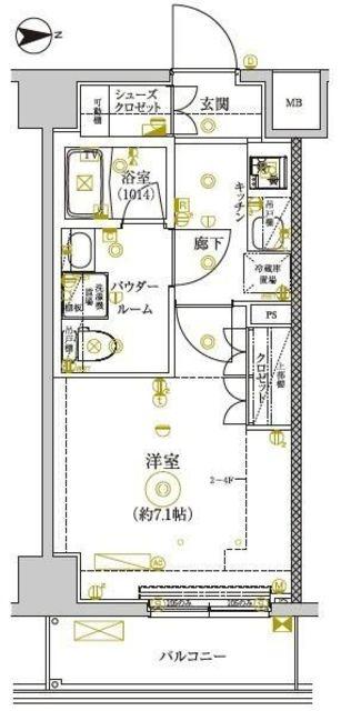 セジョリ墨田イーストII(1K/4階)の間取り写真