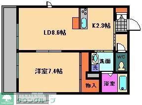 ポルテ・アヴァント(1LDK/3階)の間取り写真