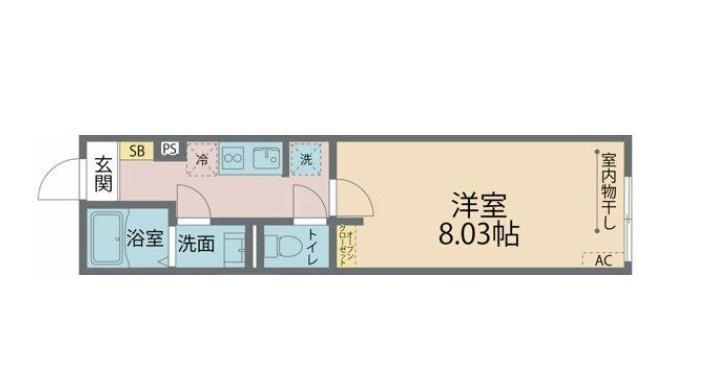 カインドネスみずほ台ノース(1K/3階)の間取り写真