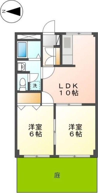 フォレストハウス(2LDK/1階)の間取り写真