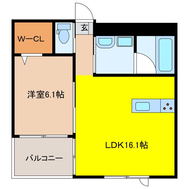 クルムズI(1LDK/3階)の間取り写真