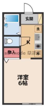 サニースポットI(1K/2階)の間取り写真