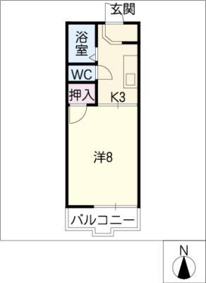 コロボックルAB(1K/2階)の間取り写真
