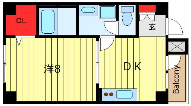 ハイツミヨシ(1DK/3階)の間取り写真