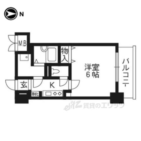 ライオンズマンション京都河原町第3(1K/3階)の間取り写真