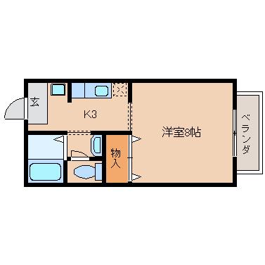 パルロード(1K/1階)の間取り写真