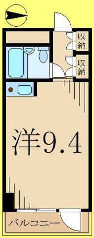 ツインリーフ国分寺(ワンルーム/2階)の間取り写真