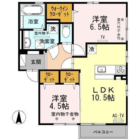 AIVO(2LDK/1階)の間取り写真