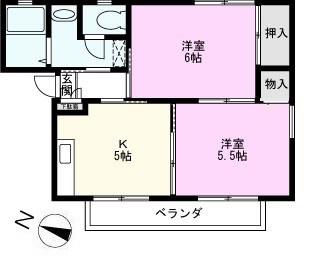 メゾンスイエール(2K/1階)の間取り写真