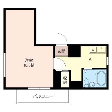 ベルエトワール(1K/3階)の間取り写真