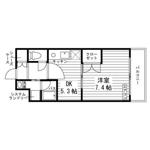 学生会館 グランドール2(1DK/3階)の間取り写真
