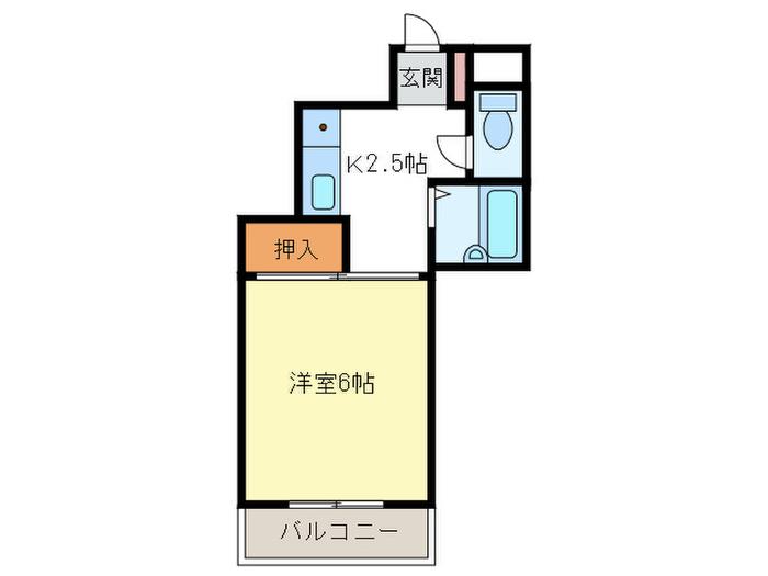 フルール・ド・高宮(1K/4階)の間取り写真