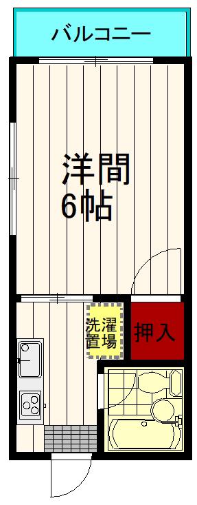 永島ビル(1K/3階)の間取り写真