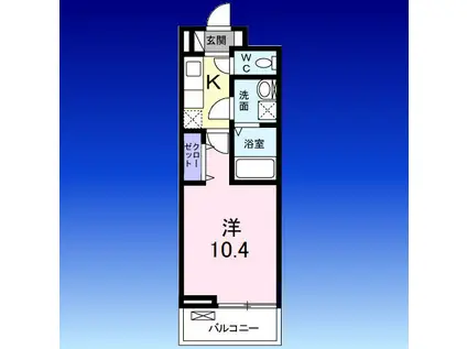 ディアコート此花(1K/2階)の間取り写真