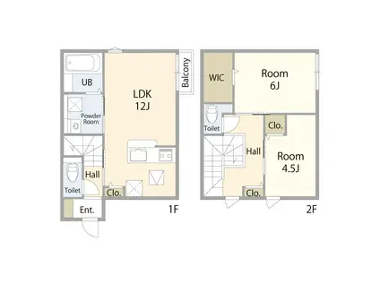 キャッスルコート上飯田(2LDK/1階)の間取り写真