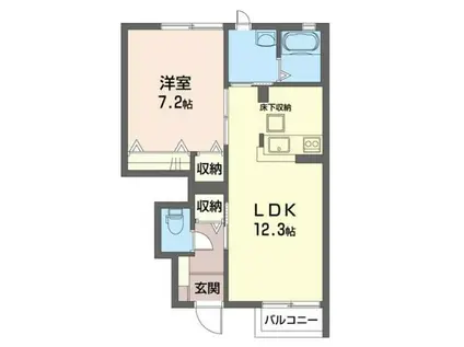 メゾンアンダルシアB(1LDK/1階)の間取り写真