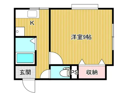 スペーラII(1K/2階)の間取り写真