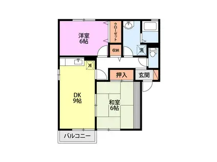 ピア ソピアA(2DK/2階)の間取り写真