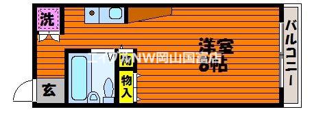 アクティブイン高島(ワンルーム/2階)の間取り写真