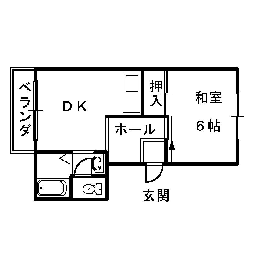 金剛サニーハイツ(1DK/3階)の間取り写真