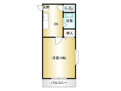 アンソレイユ(1K/2階)の間取り写真