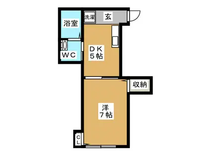 CORTILE NAKANOBU(1DK/1階)の間取り写真