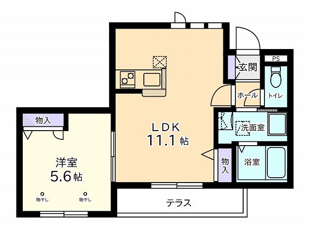 ARG01(1LDK/1階)の間取り写真