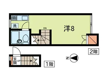 平塚アパート(ワンルーム/2階)の間取り写真