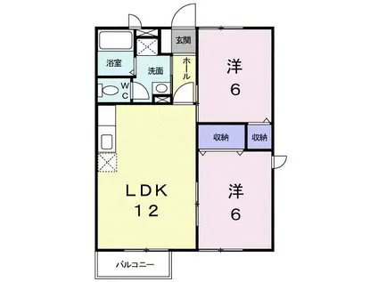 南オレンジタウンII(2LDK/2階)の間取り写真