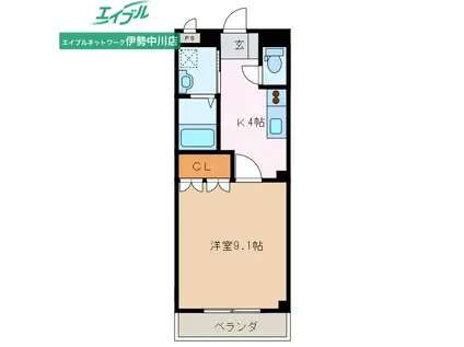 E-STAGE II(1K/2階)の間取り写真