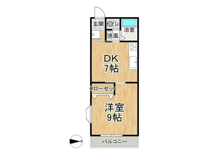 ラ・セゾン城北(1DK/1階)の間取り写真
